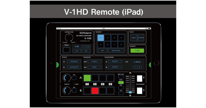 Roland V-1HD switcher for Ipad