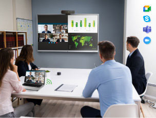 Showing meeting room connected wirelessly